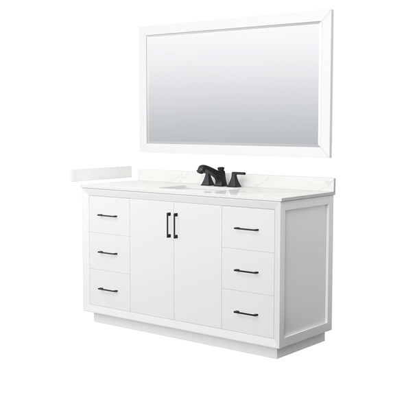 Wyndham Collection WCF414160SWBGTUS3M58 Strada 60" Free Standing Single Basin Vanity Set -