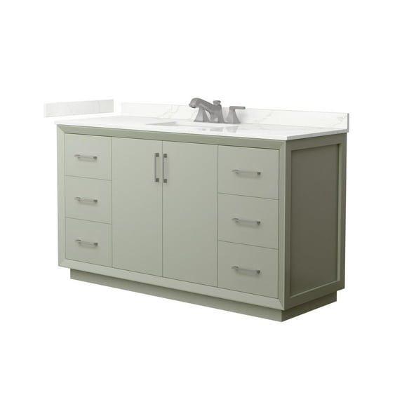 Wyndham Collection WCF414160SLGGTUS3MXX Strada 60" Free Standing Single Basin Vanity Set -