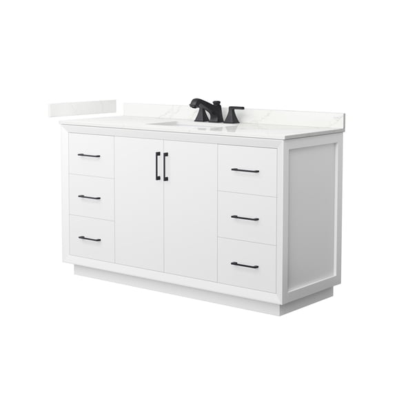 Wyndham Collection Wcf414160s-Qtz-Us3mxx Strada 60" Free Standing Single Basin Vanity Set