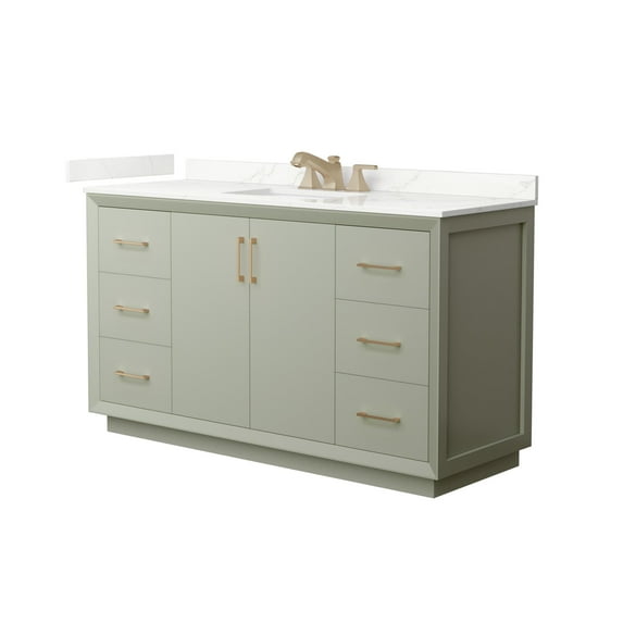 Wyndham Collection Wcf414160s-Qtz-Us3mxx Strada 60" Free Standing Single Basin Vanity Set