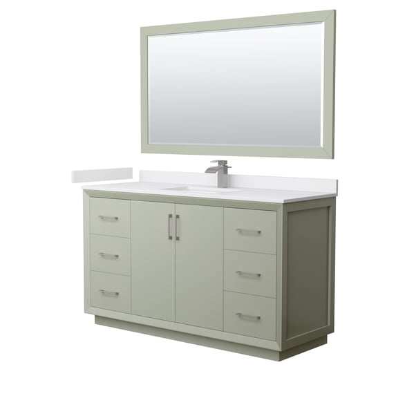 Wyndham Collection WCF414160SLGWCUNSM58 Strada 60" Free Standing Single Basin Vanity Set -