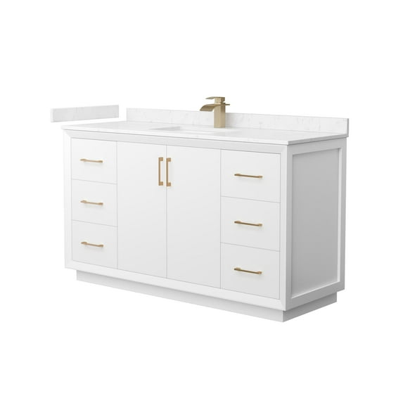 Wyndham Collection WCF414160SWZC2UNSMXX Strada 60" Free Standing Single Basin Vanity Set -