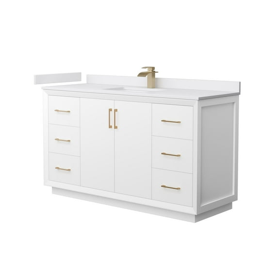 Wyndham Collection WCF414160SWZWCUNSMXX Strada 60" Free Standing Single Basin Vanity Set -