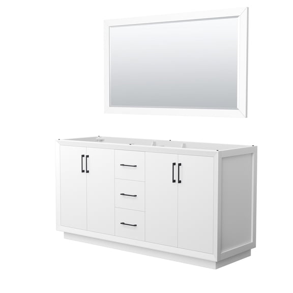 Wyndham Collection WCF414166DWBCXSXXM58 Strada 65" Double Free Standing Vanity Cabinet -