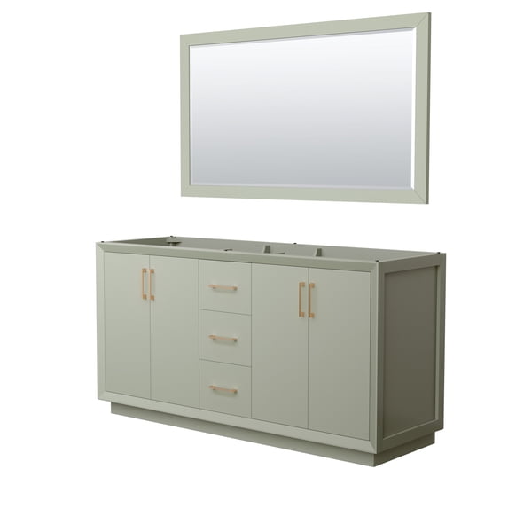 Wyndham Collection WCF414166DLZCXSXXM58 Strada 65" Double Free Standing Vanity Cabinet -