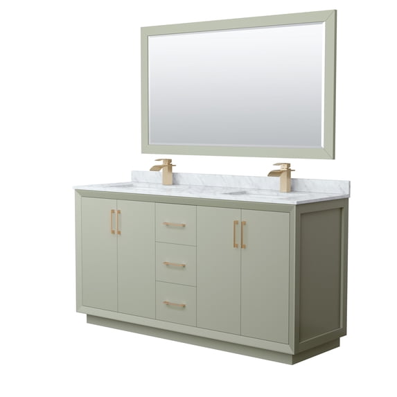 Wyndham Collection WCF414166DLZCMUNSM58 Strada 66" Free Standing Double Basin Vanity Set -