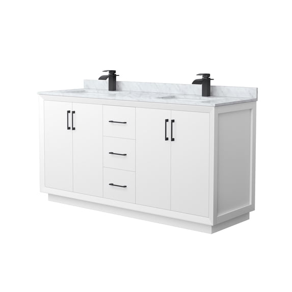 Wyndham Collection WCF414166DWBCMUNSMXX Strada 66" Free Standing Double Basin Vanity Set -