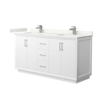 Wyndham Collection Wcf414166d-Qtz-Unsmxx Strada 66" Free Standing Double Basin Vanity Set