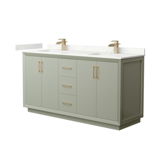 Wyndham Collection Wcf414166d-Qtz-Unsmxx Strada 66" Free Standing Double Basin Vanity Set