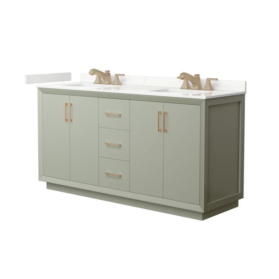 Wyndham Collection WCF414166DLZGTUS3MXX Strada 66" Free Standing Double Basin Vanity Set -