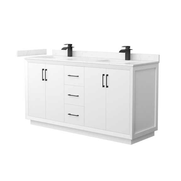 Wyndham Collection WCF414166DWBC2UNSMXX Strada 66" Free Standing Double Basin Vanity Set -