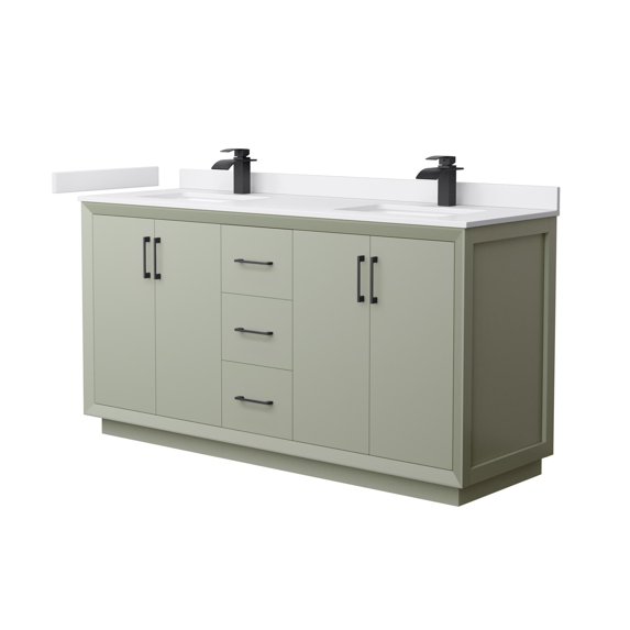 Wyndham Collection WCF414166DLBWCUNSMXX Strada 66" Free Standing Double Basin Vanity Set -