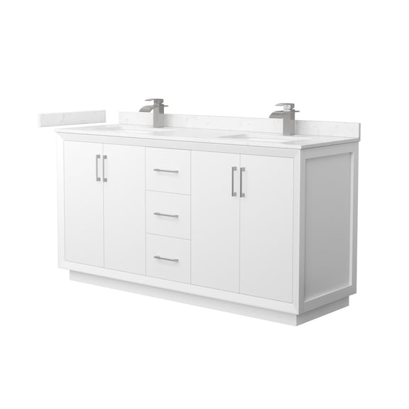 Wyndham Collection WCF414166DWHC2UNSMXX Strada 66" Free Standing Double Basin Vanity Set -
