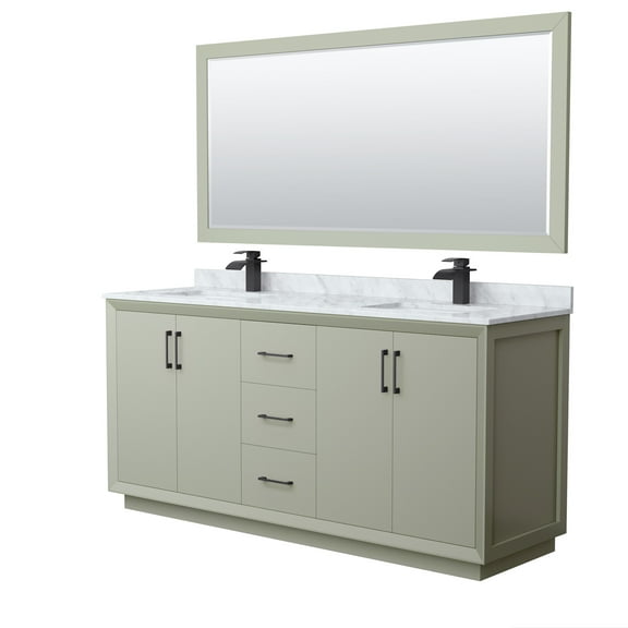 Wyndham Collection Wcf414172d-Nat-Unsm70 Strada 72" Free Standing Double Basin Vanity Set