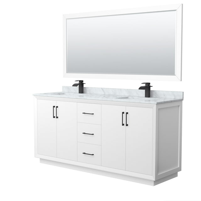 Wyndham Collection Wcf414172d-Nat-Unsm70 Strada 72" Free Standing Double Basin Vanity Set