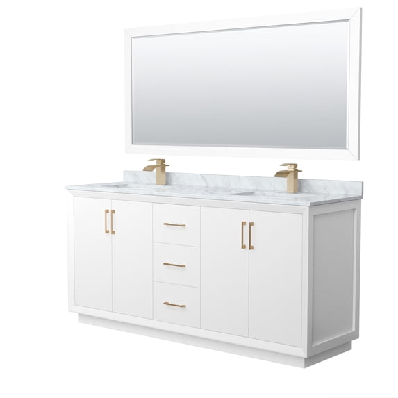 Wyndham Collection WCF414172DWZCMUNSM70 Strada 72" Free Standing Double Basin Vanity Set -