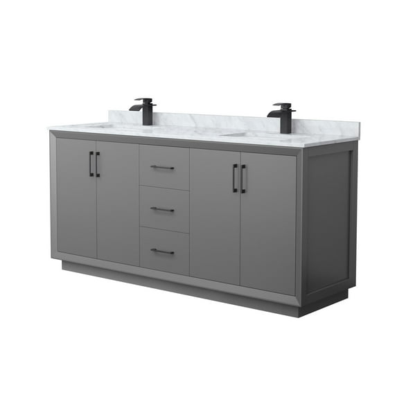 Wyndham Collection WCF414172DGBCMUNSMXX Strada 72" Free Standing Double Basin Vanity Set -