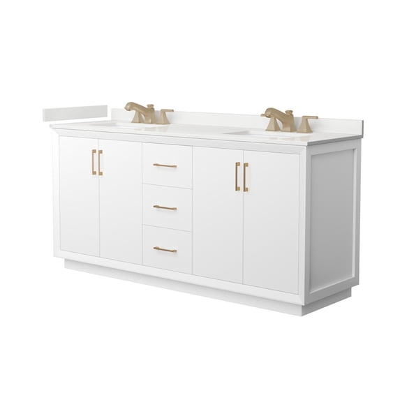 Wyndham Collection WCF414172DWZWQUS3MXX Strada 72" Free Standing Double Basin Vanity Set -