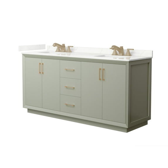 Wyndham Collection WCF414172DLZGTUS3MXX Strada 72" Free Standing Double Basin Vanity Set -