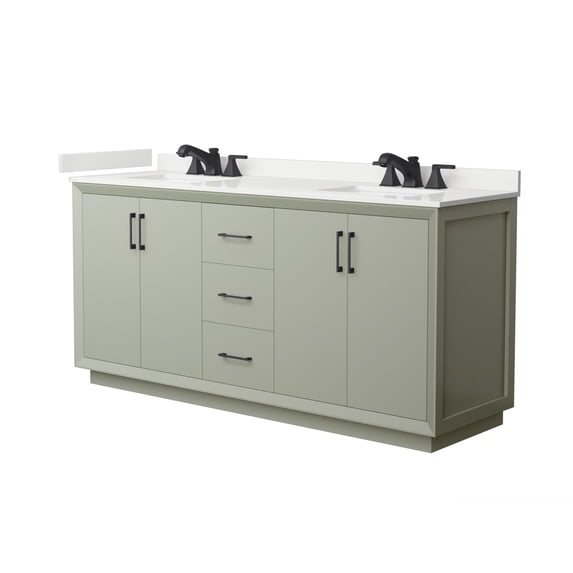 Wyndham Collection WCF414172DLBWQUS3MXX Strada 72" Free Standing Double Basin Vanity Set -