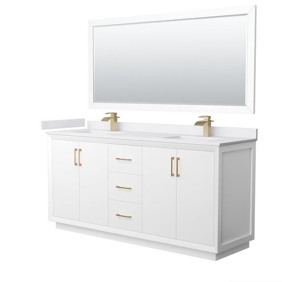 Wyndham Collection WCF414172DWZWCUNSM70 Strada 72" Free Standing Double Basin Vanity Set -