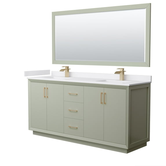 Wyndham Collection Wcf414172d-Vca-Unsm70 Strada 72" Free Standing Double Basin Vanity Set