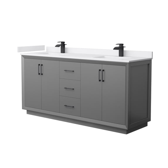 Wyndham Collection WCF414172DGBWCUNSMXX Strada 72" Free Standing Double Basin Vanity Set -
