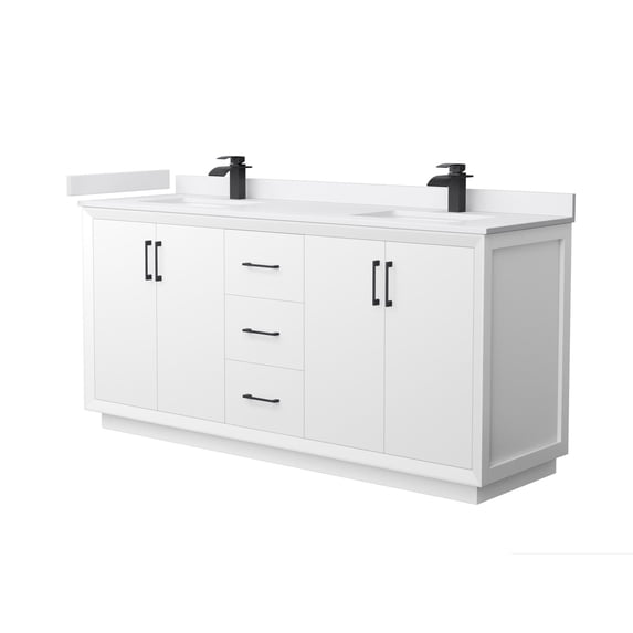 Wyndham Collection WCF414172DWBWCUNSMXX Strada 72" Free Standing Double Basin Vanity Set -