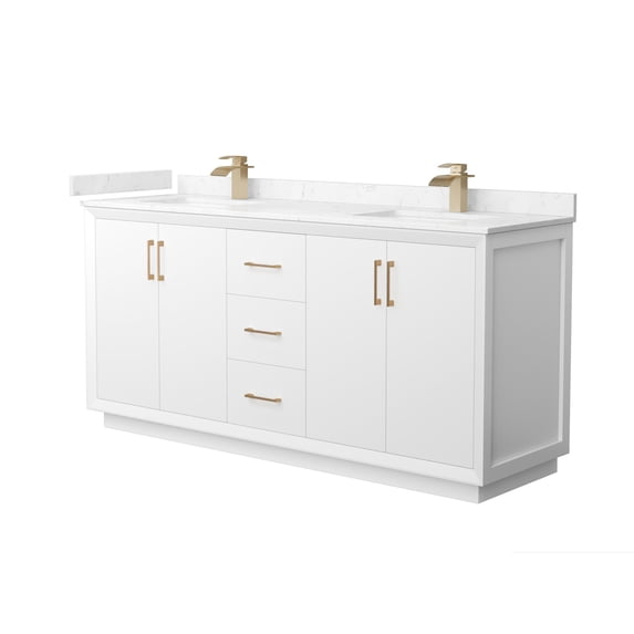 Wyndham Collection WCF414172DWZC2UNSMXX Strada 72" Free Standing Double Basin Vanity Set -