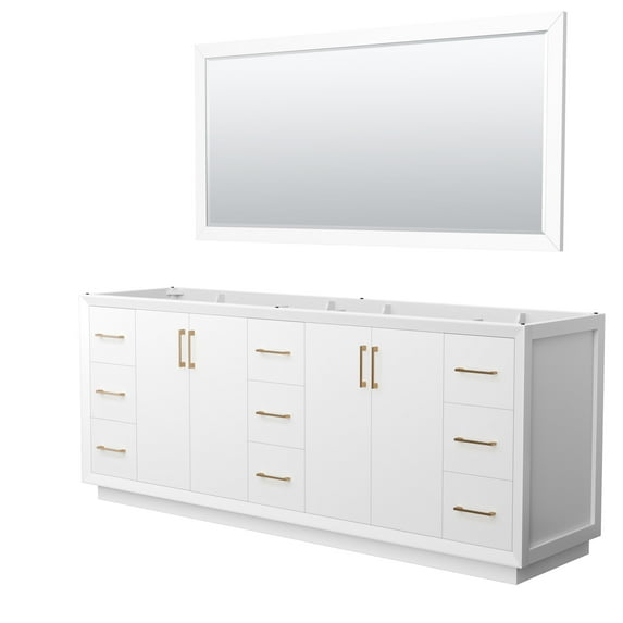 Wyndham Collection Wcf414184d-Cxsxx-M70 Strada 83" Double Free Standing Vanity Cabinet -