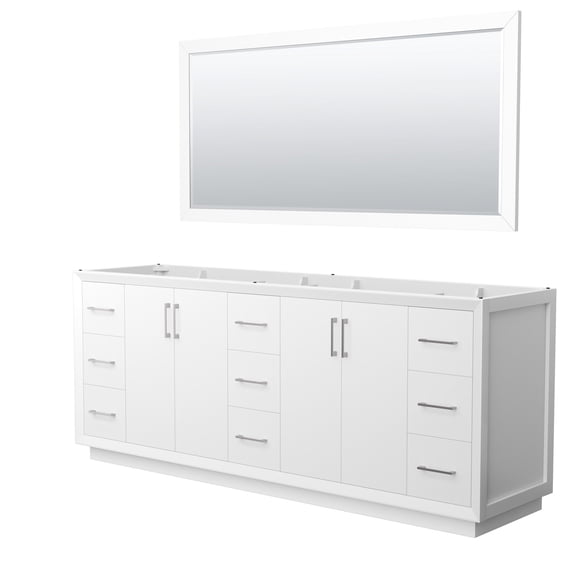 Wyndham Collection WCF414184DWHCXSXXM70 Strada 83" Double Free Standing Vanity Cabinet -