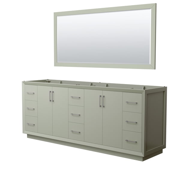Wyndham Collection WCF414184DLGCXSXXM70 Strada 83" Double Free Standing Vanity Cabinet -