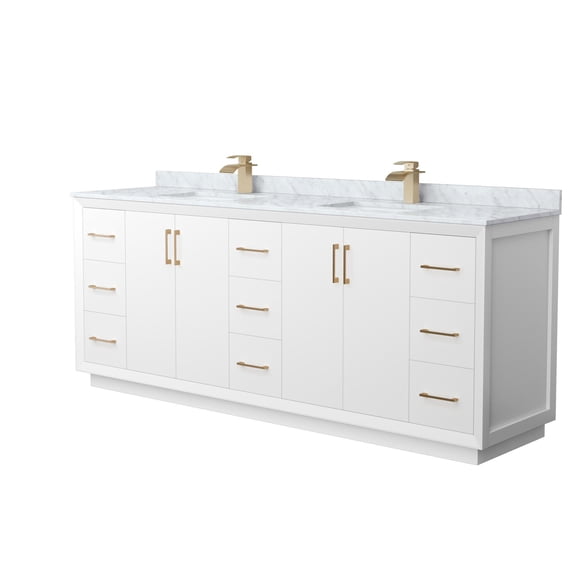 Wyndham Collection WCF414184DWZCMUNSMXX Strada 84" Free Standing Double Basin Vanity Set -