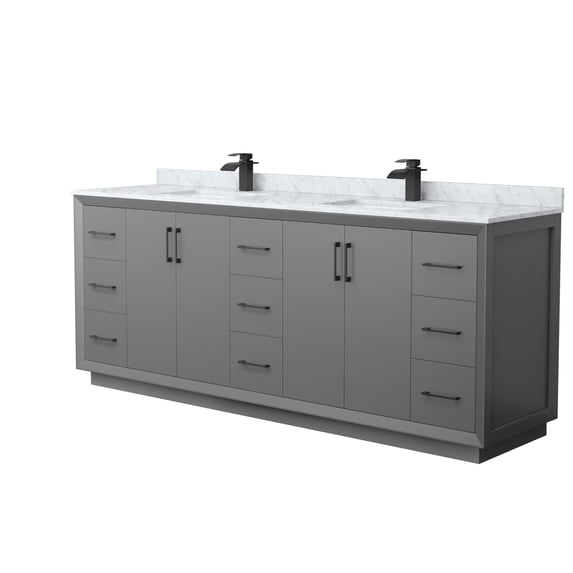 Wyndham Collection Wcf414184d-Nat-Unsmxx Strada 84" Free Standing Double Basin Vanity Set
