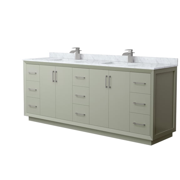 Wyndham Collection WCF414184DLGCMUNSMXX Strada 84" Free Standing Double Basin Vanity Set -