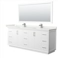thumbnail image 1 of Wyndham Collection Wcf414184d-Qtz-Unsm70 Strada 84" Free Standing Double Basin Vanity Set, 1 of 7