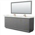 thumbnail image 1 of Wyndham Collection Wcf414184d-Qtz-Unsm70 Strada 84" Free Standing Double Basin Vanity Set, 1 of 7