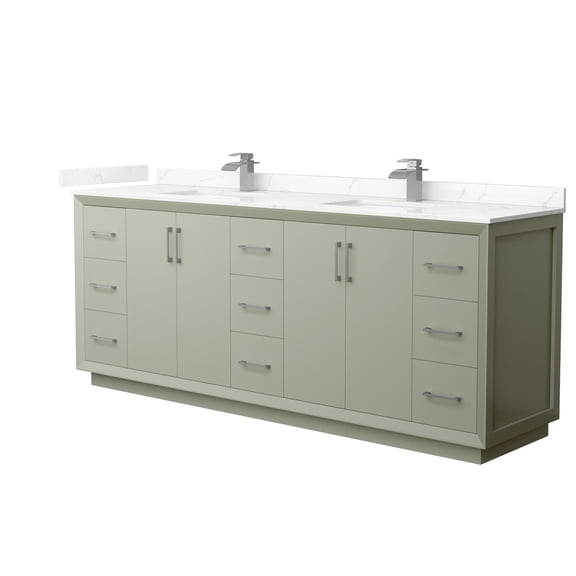 Wyndham Collection Wcf414184d-Qtz-Unsmxx Strada 84" Free Standing Double Basin Vanity Set