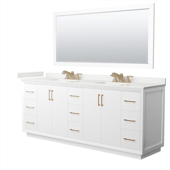 Wyndham Collection Wcf414184d-Qtz-Us3m70 Strada 84" Free Standing Double Basin Vanity Set