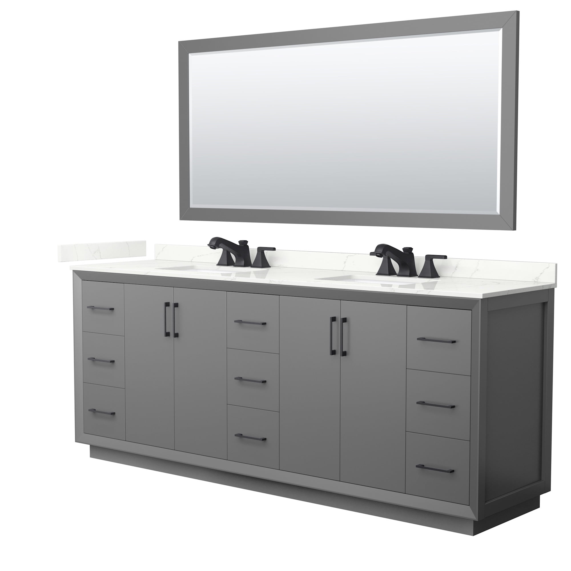 Wyndham Collection Wcf414184d-Qtz-Us3m70 Strada 84" Free Standing