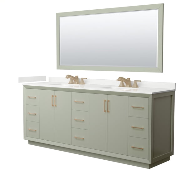 Wyndham Collection Wcf414184d-Qtz-Us3m70 Strada 84" Free Standing Double Basin Vanity Set