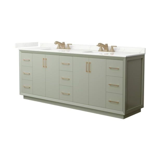 Wyndham Collection WCF414184DLZGTUS3MXX Strada 84" Free Standing Double Basin Vanity Set -