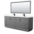 thumbnail image 1 of Wyndham Collection Wcf414184d-Vca-Unsm70 Strada 84" Free Standing Double Basin Vanity Set, 1 of 7