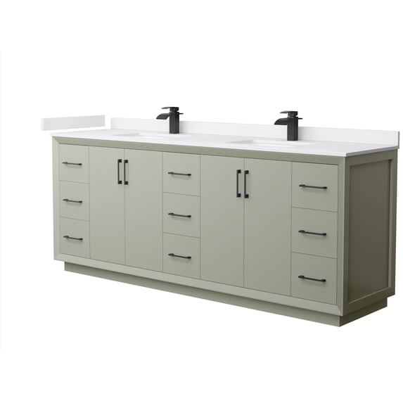 Wyndham Collection WCF414184DLBWCUNSMXX Strada 84" Free Standing Double Basin Vanity Set -