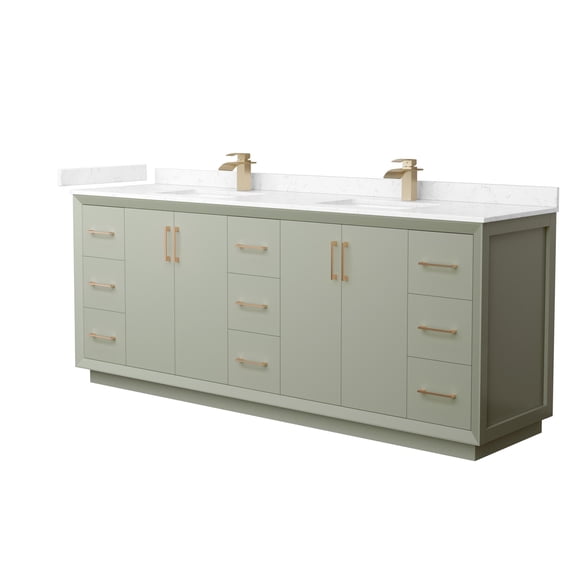Wyndham Collection WCF414184DLZC2UNSMXX Strada 84" Free Standing Double Basin Vanity Set -