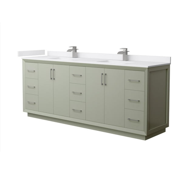 Wyndham Collection WCF414184DLGWCUNSMXX Strada 84" Free Standing Double Basin Vanity Set -
