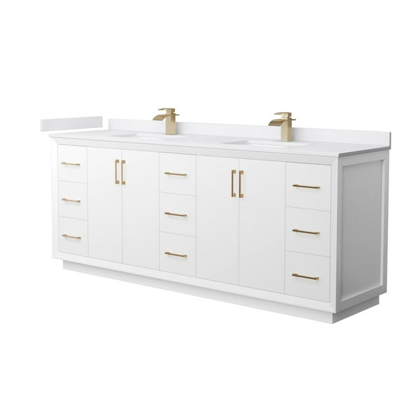Wyndham Collection WCF414184DWZWCUNSMXX Strada 84" Free Standing Double Basin Vanity Set -