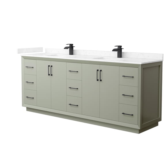 Wyndham Collection WCF414184DLBC2UNSMXX Strada 84" Free Standing Double Basin Vanity Set -