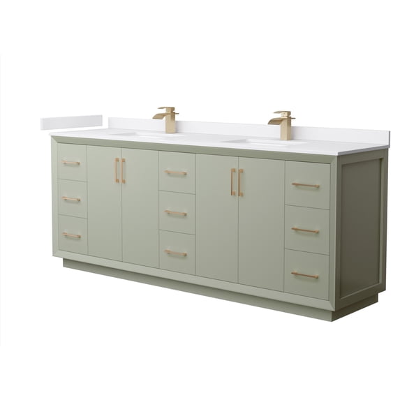 Wyndham Collection WCF414184DLZWCUNSMXX Strada 84" Free Standing Double Basin Vanity Set -