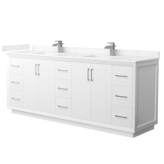 Wyndham Collection WCF414184DWHC2UNSMXX Strada 84" Free Standing Double Basin Vanity Set -